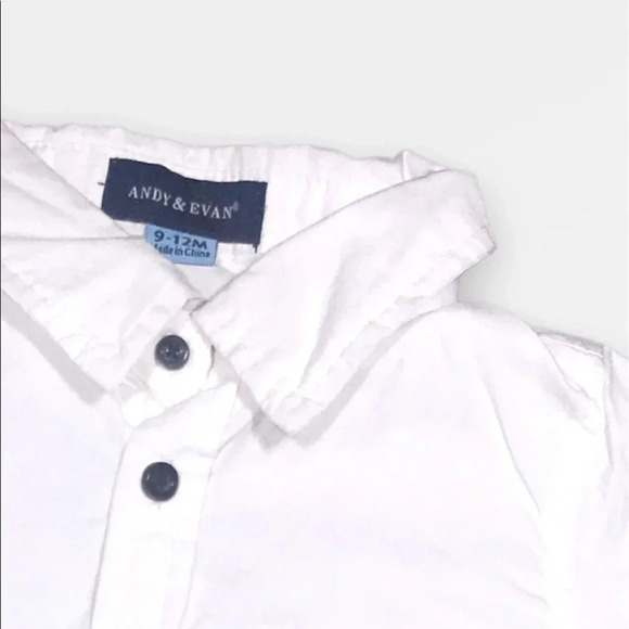 4/$20 White Short Sleeve  Button Down Shirt - Picture 3 of 4